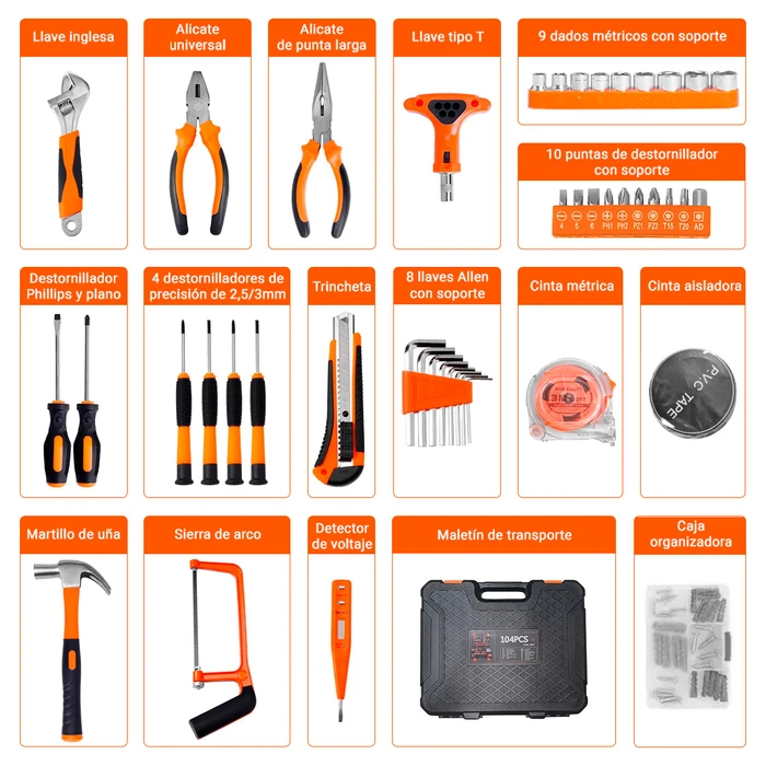 SET DE HERRAMIENTAS 104PZ