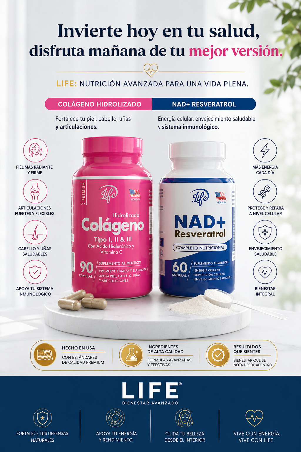 COMBO JUVENTUD ETERNA & FIRMEZA (COLAGENO+NAD RESVERATROL)