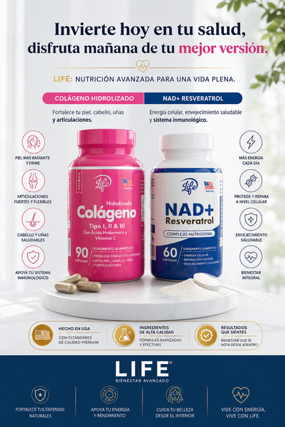 COMBO JUVENTUD ETERNA & FIRMEZA (COLAGENO+NAD RESVERATROL)