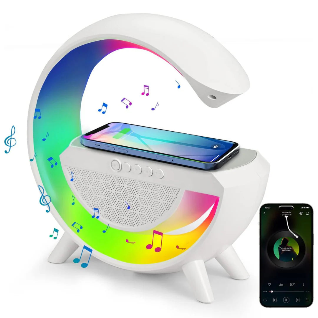 LAMPARA ATMOSFERICA TIPO G LED CON CARGADOR Y BOCINA