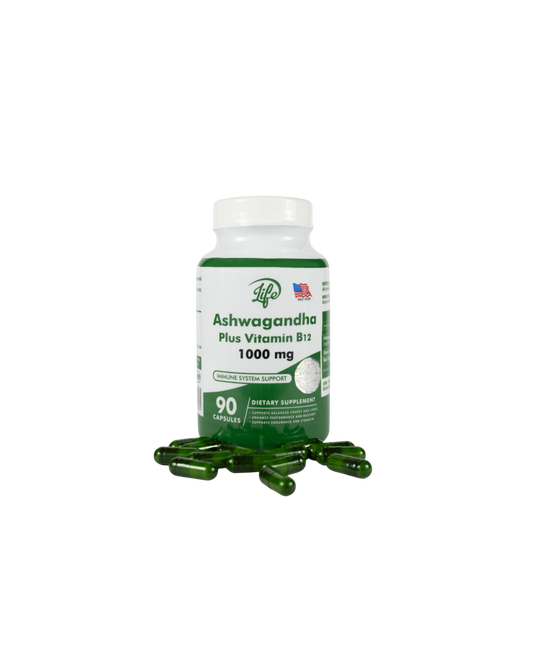 ASHAWAGANDA (BODEGA(GINSENG INDIO) + B12 X 90 CAPSULAS