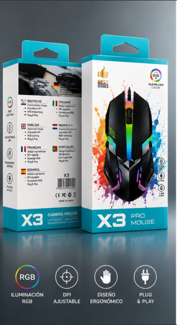 MOUSE GAMING USB X3