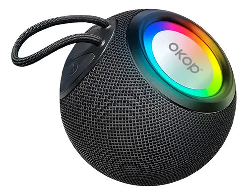 Parlante Bluetooth OKOP con Luces LED – Portátil y Recargable