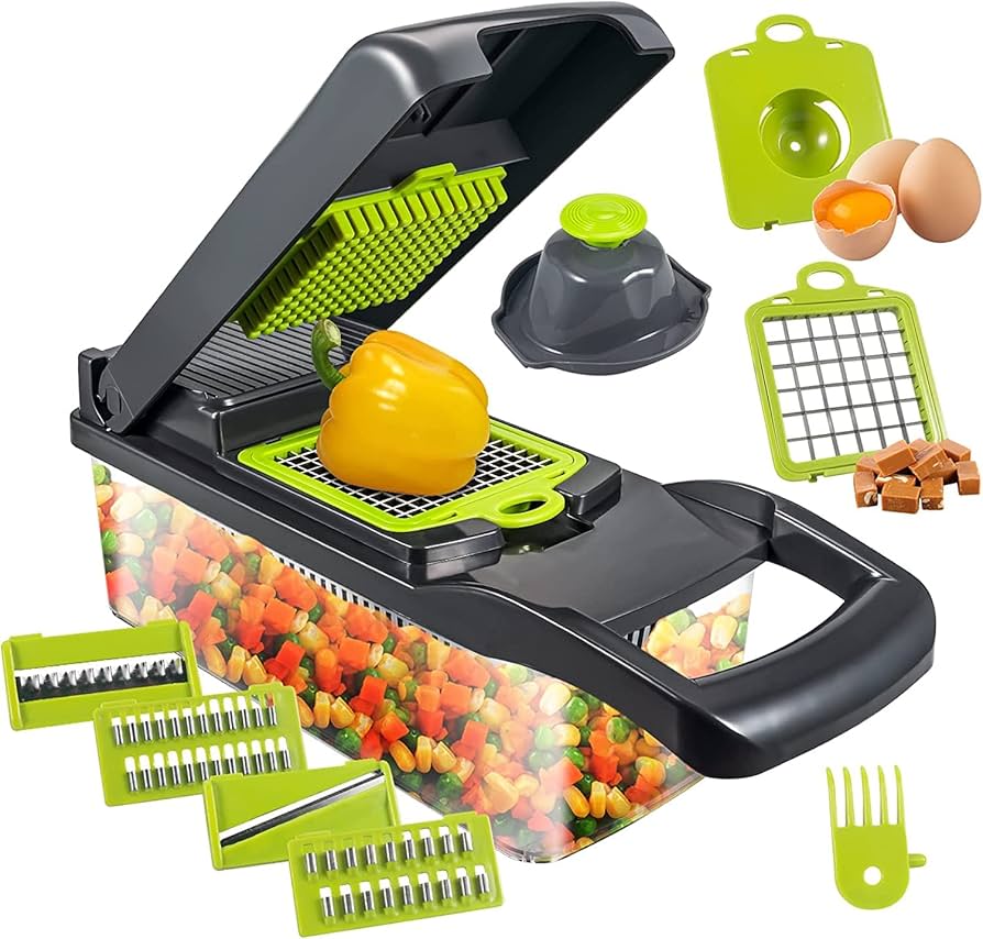 PICADORA DE VERDURAS 15 EN 1 CON 8 CUCHILLAS REEMPLAZABLES