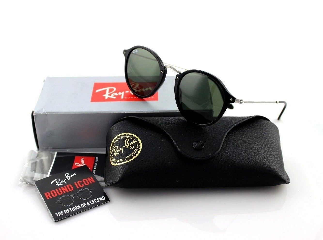 RAYBAN ROUND FLECK NEGRO+ESTUCHE TIPO ORIGINAL
