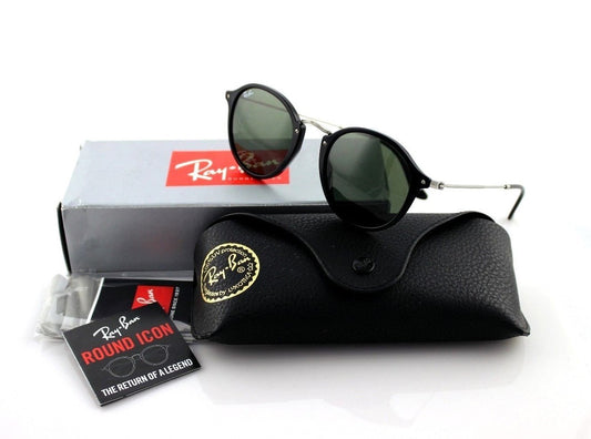 RAYBAN ROUND FLECK NEGRO+ESTUCHE TIPO ORIGINAL