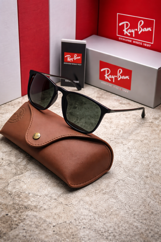 RAYBAN CHRIS NEGRO-VERDE +ESTUCHE TIPO ORIGINAL