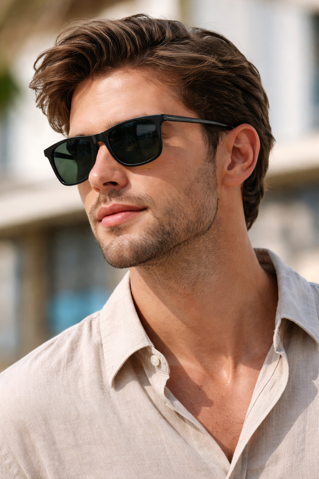 RAYBAN CHRIS NEGRO-VERDE +ESTUCHE TIPO ORIGINAL